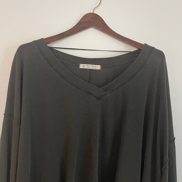 FREE PEOPLE Buffy Slouchy Long Sleeve Charcoal Small S - Picture 3 of 7